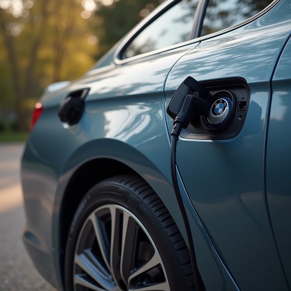 Picture of a BMW charging at home (for the BMW charger mention)