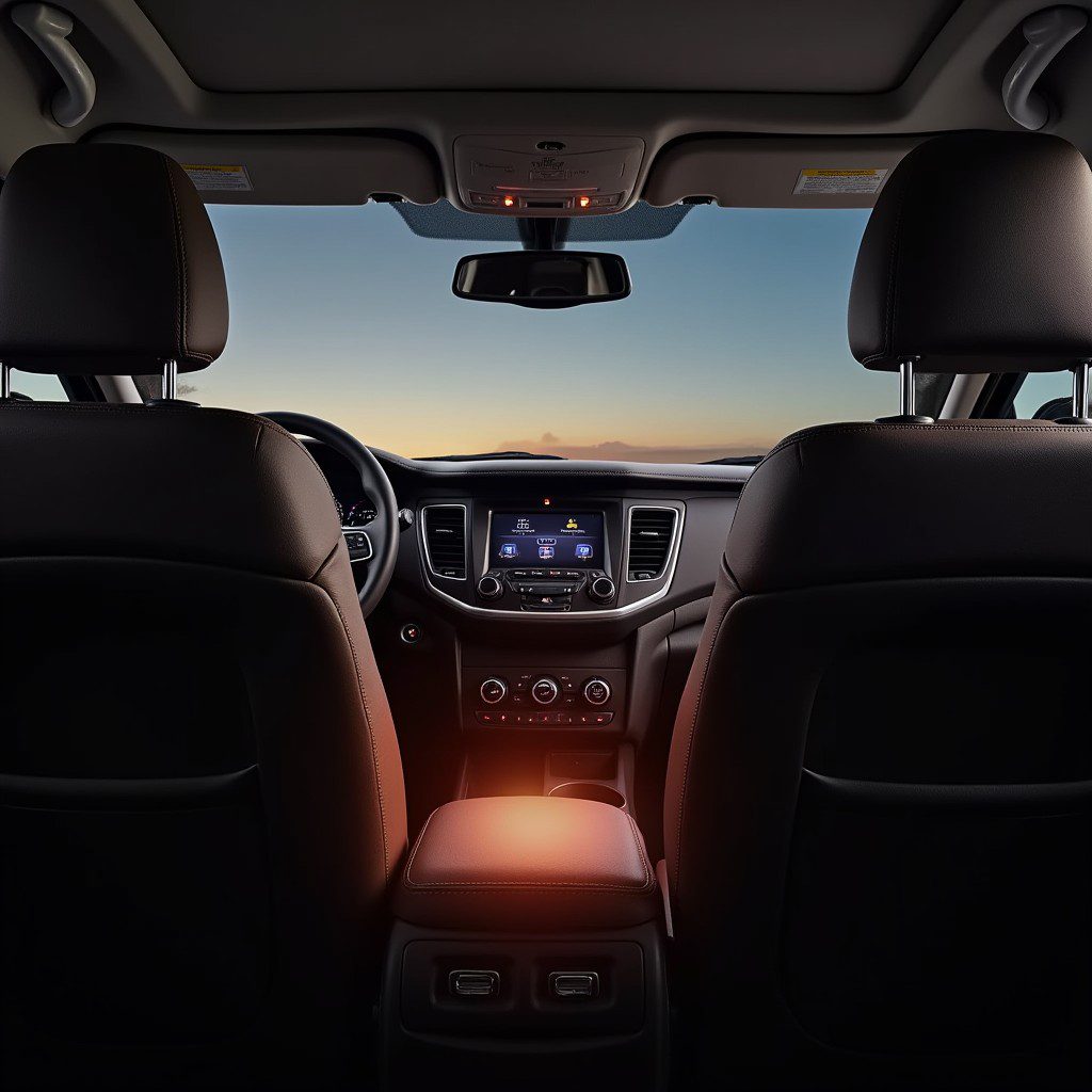 Interior shot showing heated seats and steering wheel in use