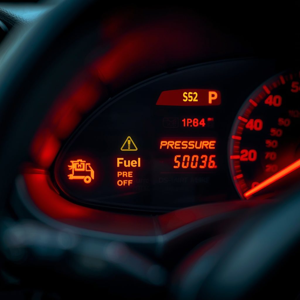 Dashboard warning lights related to fuel pressure